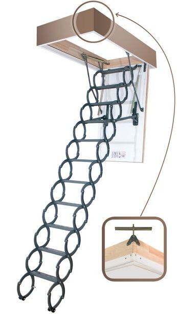 Лестница чердачная FAKRO LST 90*60/260-280 см