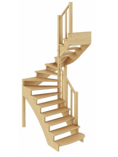 Лестница К-003м/3 без подступенков П дуб