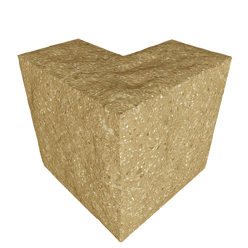 Сплитерный перегородочный Г-образный полублок ССПГ 19 охра светлый с мраморной крошкой