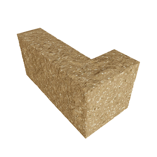 Сплитерный перегородочный Г-образный блок ССПГ 39 охра светлый с мраморной крошкой