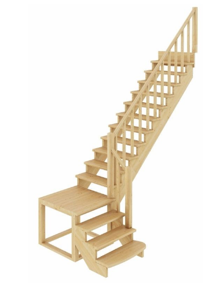 Лестница К-002м/1 без подступенков П сосна