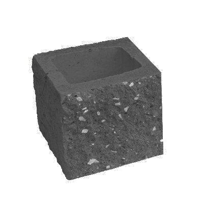 Сплитерный стеновой полублок угловой ССБУ 19 черный с мраморной крошкой