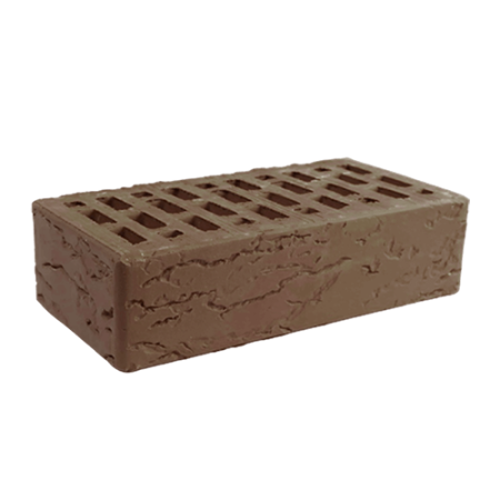 Кирпич лицевой пустотелый Норский 1НФ коричневый рифленый