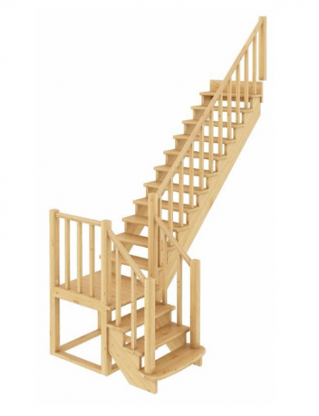 Лестница К-022м без подступенков П сосна