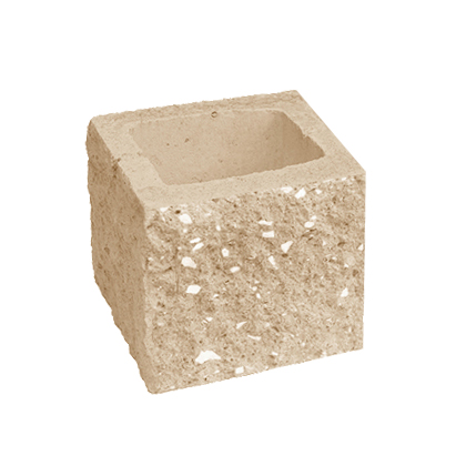 Сплитерный стеновой полублок рядовой ССБР 19 охра светлый с мраморной крошкой
