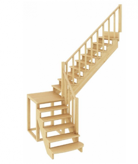 Лестница К-002м/2 без подступенков П бук