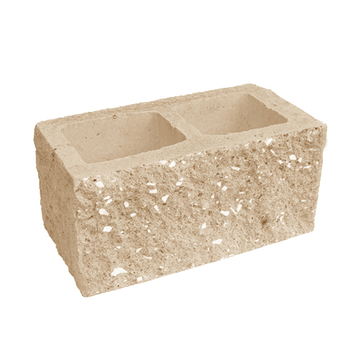 Сплитерный стеновой блок рядовой ССБР 39 охра светлый с мраморной крошкой