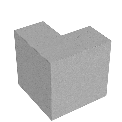 Сплитерный перегородочный Г-образный полублок ССПГ 19 серый