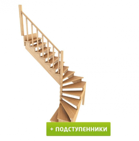 Лестница К-003м/5 с подступенками Л дуб