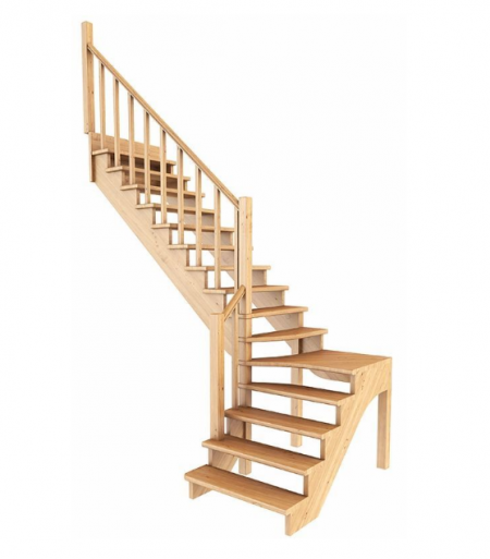 Лестница К-031м/4 без подступенков Л дуб