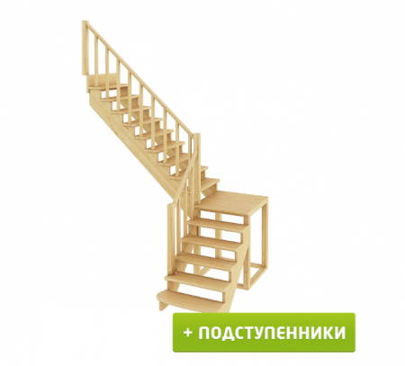 Лестница К-002м/3 с подступенками Л бук