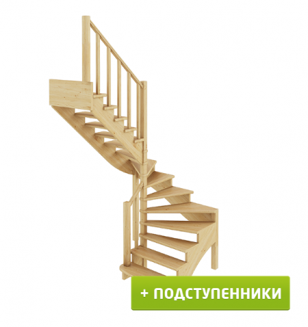Лестница К-003м/4 с подступенками Л дуб