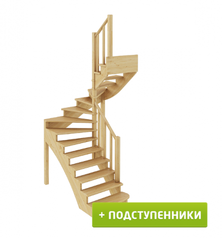 Лестница К-003м/3 с подступенками П дуб