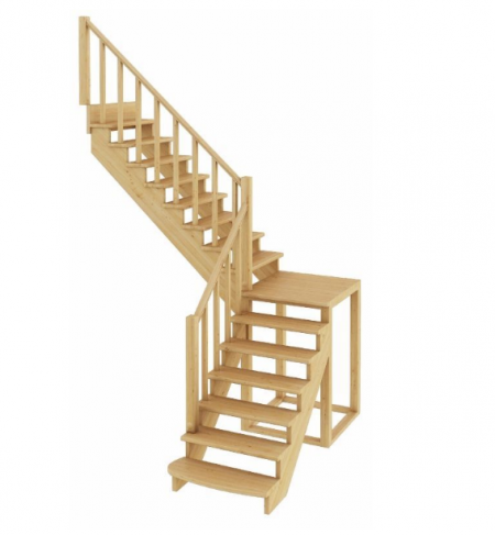 Лестница К-002м/4 без подступенков Л бук