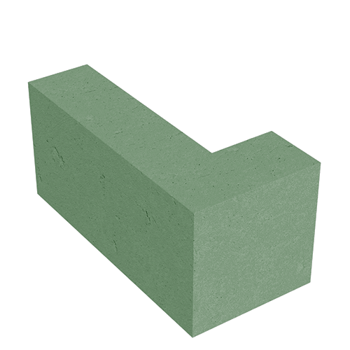 Сплитерный перегородочный Г-образный блок ССПГ 39 салатный