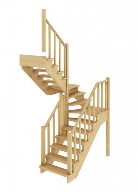 Лестница К-034м без подступенков Л сосна