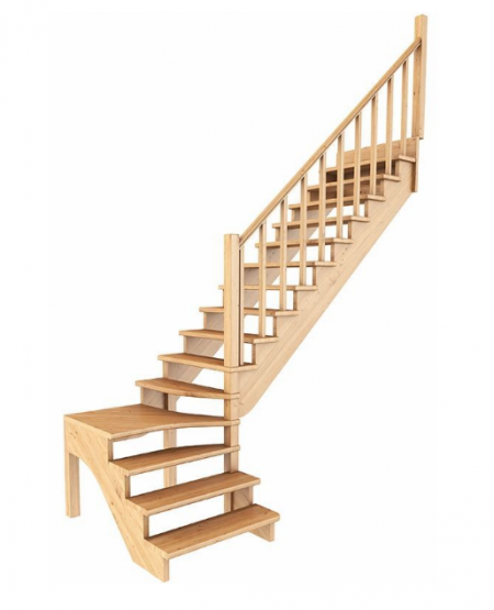 Лестница К-031м/3 без подступенков П дуб