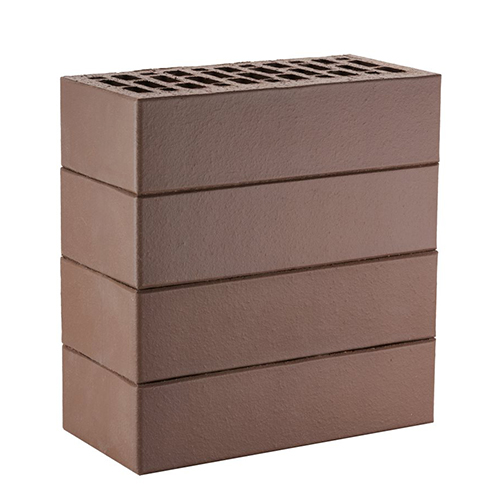 Кирпич ЛСР лицевой керамический пустотелый 1НФ темно-коричневый гладкий