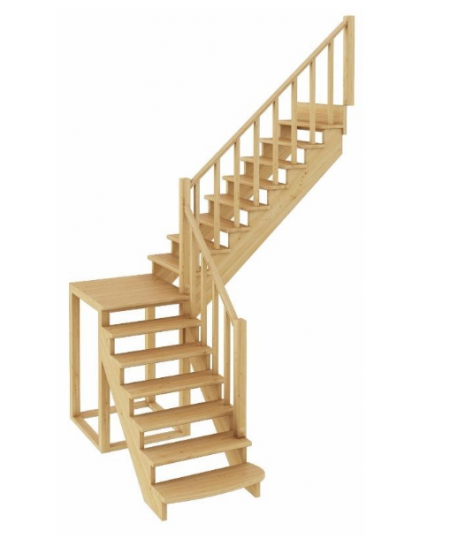Лестница К-002м/4 без подступенков П сосна