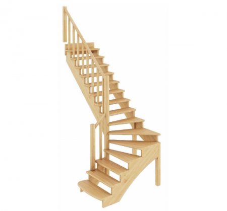 Лестница К-001м/4 без подступенков Л дуб