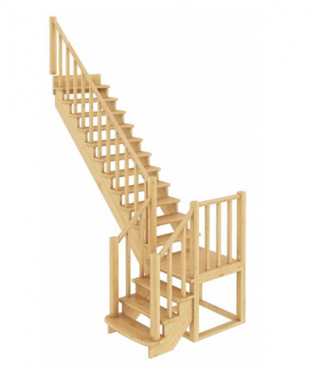 Лестница К-022м без подступенков Л сосна