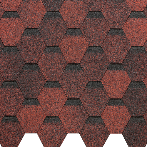 Гибкая черепица Docke Eurasia Шестигранник Красный