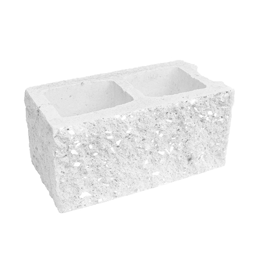 Сплитерный стеновой блок угловой ССБУ 39 белый цемент с мраморной крошкой