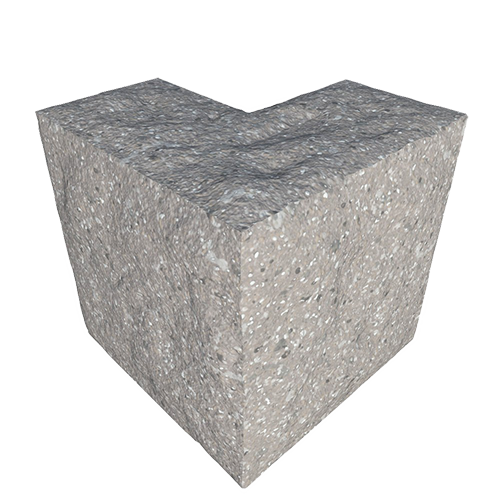 Сплитерный перегородочный Г-образный полублок ССПГ 19 сталь с мраморной крошкой