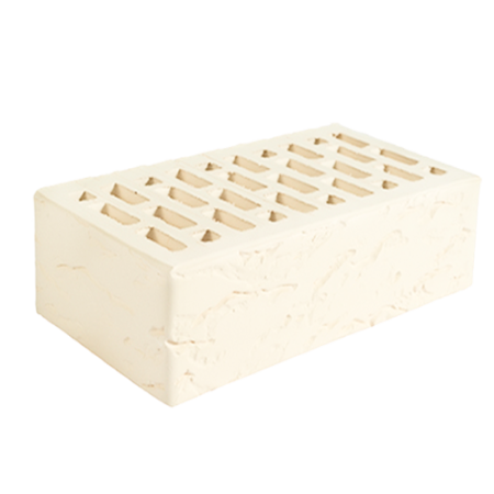 Кирпич лицевой пустотелый Норский 1,4НФ белый рифленый