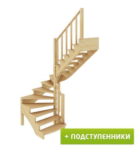 Лестница К-003м/4 с подступенками П дуб