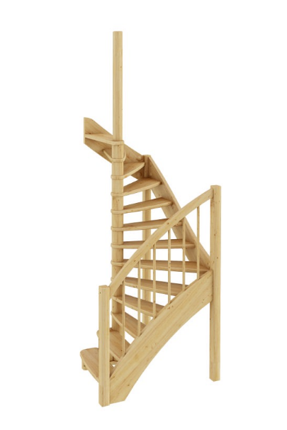 Лестница ЛС-04м без подступенков Л дуб