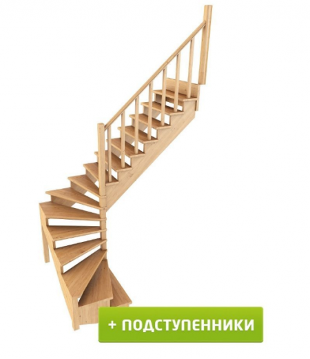 Лестница К-003м/5 с подступенками П бук