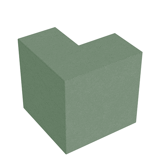 Перегородочный полублок Г-образный ПБГ 19 зелёный