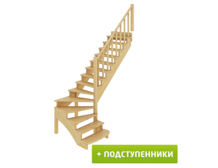 Лестница К-001м/1 с подступенками П сосна
