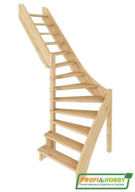 Лестница ЛС-92м/5 без подступенков Л сосна