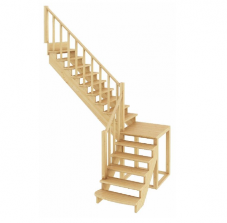 Лестница К-002м/2 без подступенков Л сосна