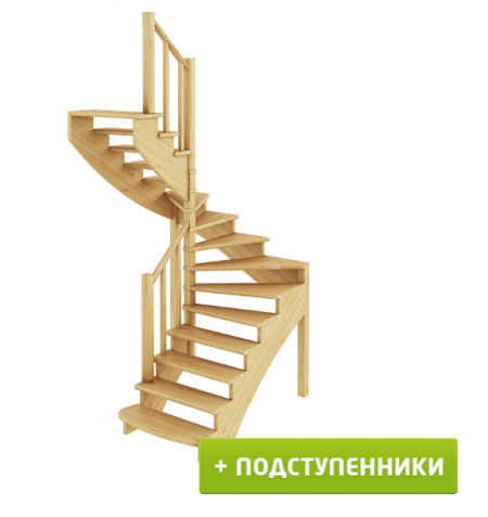 Лестница К-003м/1 с подступенками Л бук