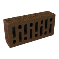 Починковский кирпич лицевой коричневый с насечкой 1НФ